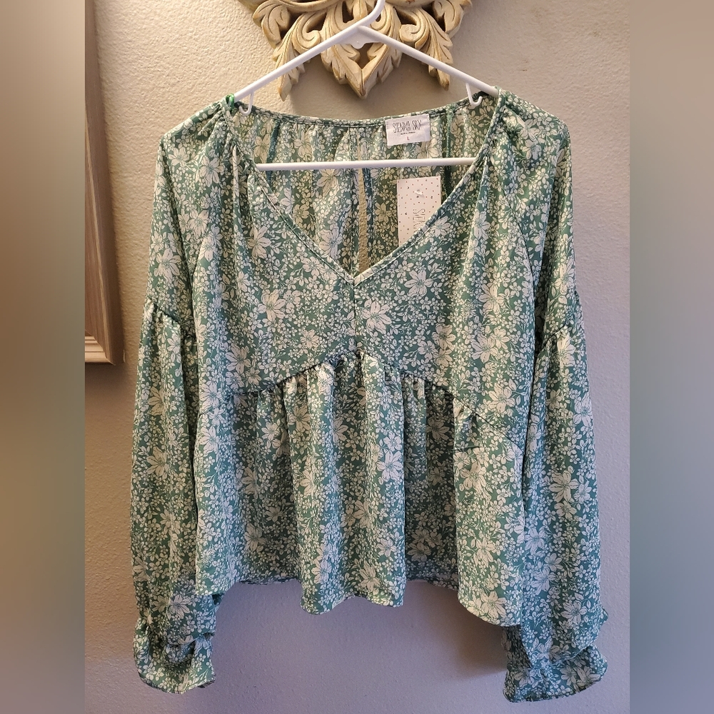 Floral peasant blouse